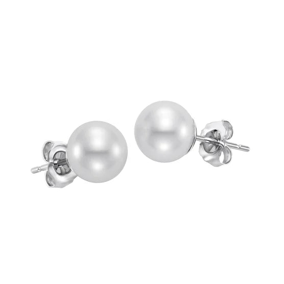 Freshwater Cultured 8-8.5 mm Pearl 14kt White Gold Earrings