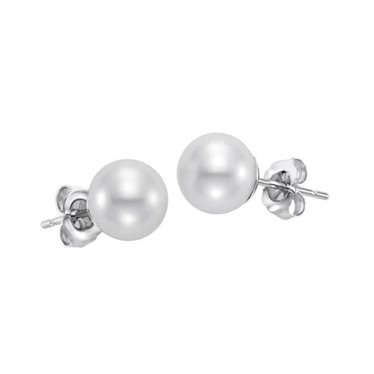Freshwater Cultured 8-8.5 mm Pearl 14kt White Gold Earrings