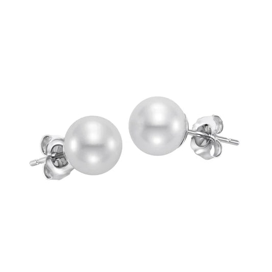 Freshwater Cultured 8-8.5 mm Pearl 14kt White Gold Earrings