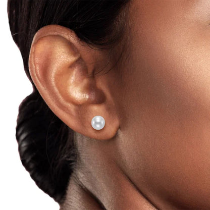 Freshwater Cultured 8-8.5 mm Pearl 14kt White Gold Earrings