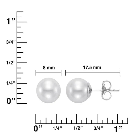 Freshwater Cultured 8-8.5 mm Pearl 14kt White Gold Earrings