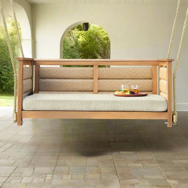Salinas Teak Wicker Porch Swing