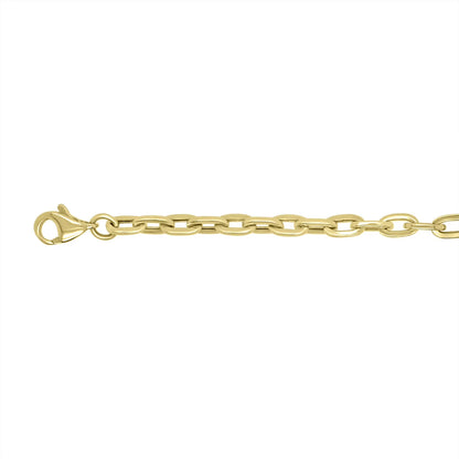 Paperclip & Cable Chain Bracelet with Padlock Charm in 14K Gold