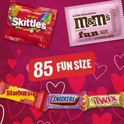 Mars Mixed Valentine's Day Candy, Variety Pack, Fun Size, 85 ct.