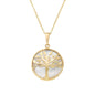 Tree of Life Pendant with Mother of Pearl in 14K Gold