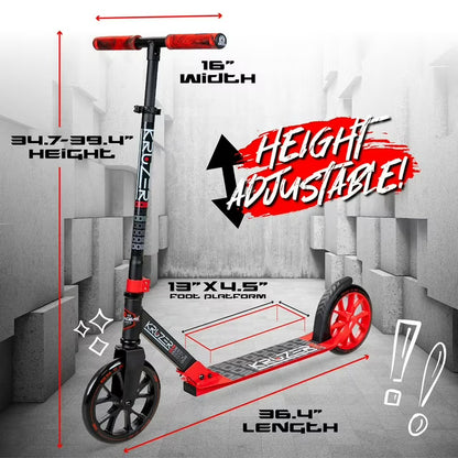 Kruzer Folding Height Adjustable Commuter Scooter