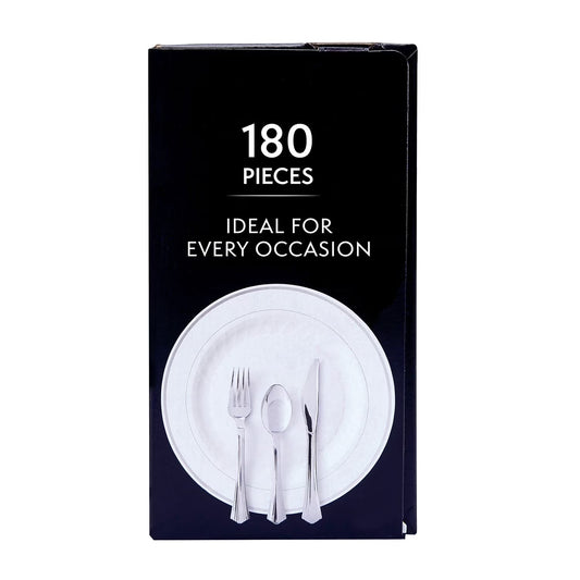 Premium Silver-Look Cutlery Combo 180 ct.