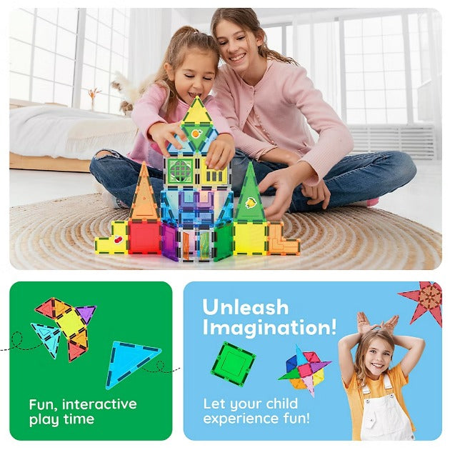 PicassoTiles Magnetic Tile Set, 240pc.