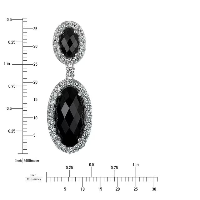 White Sapphire Dangle Earrings & Pendant Necklace Set