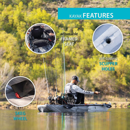 Yukon Sit-On-Top Fishing Kayak, Paddle Included