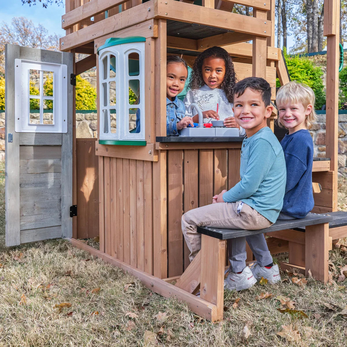 KidKraft Panorama Tower Outdoor Playhouse with Slide
