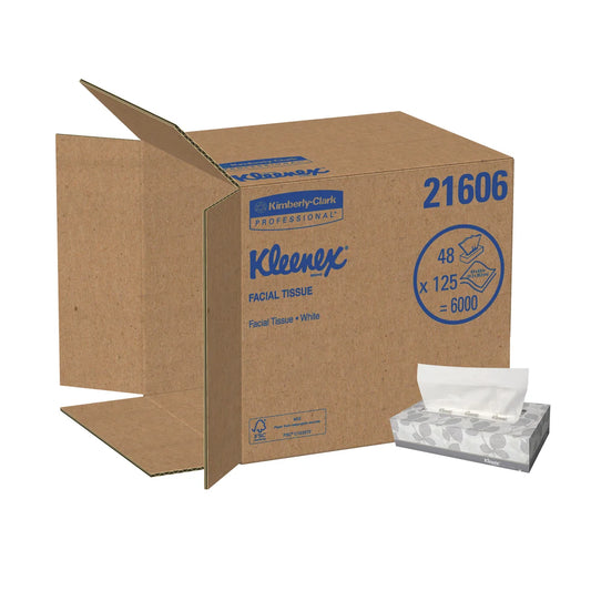 Kleenex 2-Ply White Facial Tissues, Pack of 48
