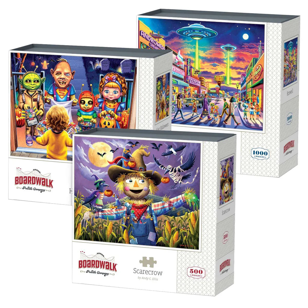Boardwalk Assorted Jigsaw Puzzles, 3-pack