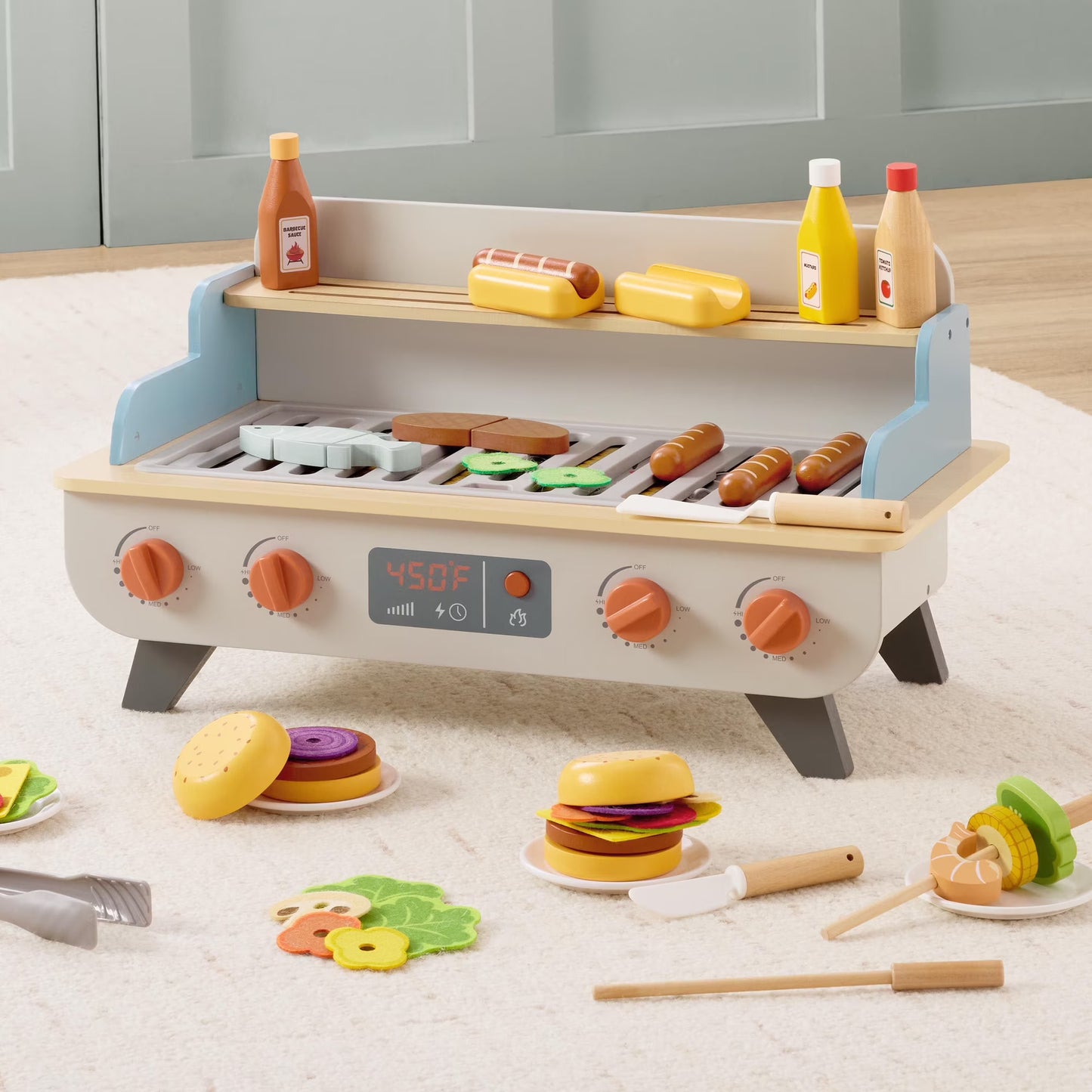 Wooden Tabletop BBQ Playset