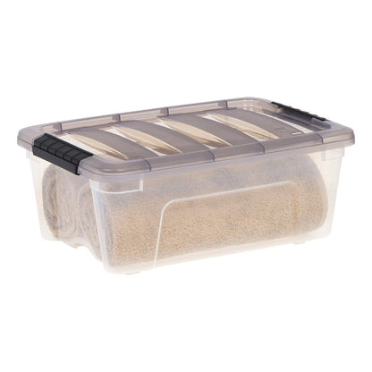 Stack & Pull 13 Quart Clear Plastic Storage Box