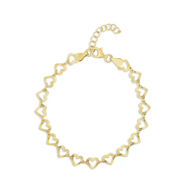 Cutout Heart Chain Bracelet in 18K Gold Vermeil