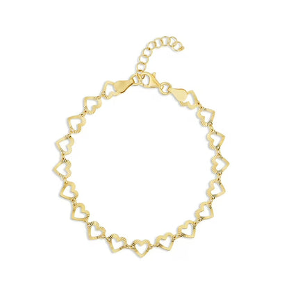 Cutout Heart Chain Bracelet in 18K Gold Vermeil