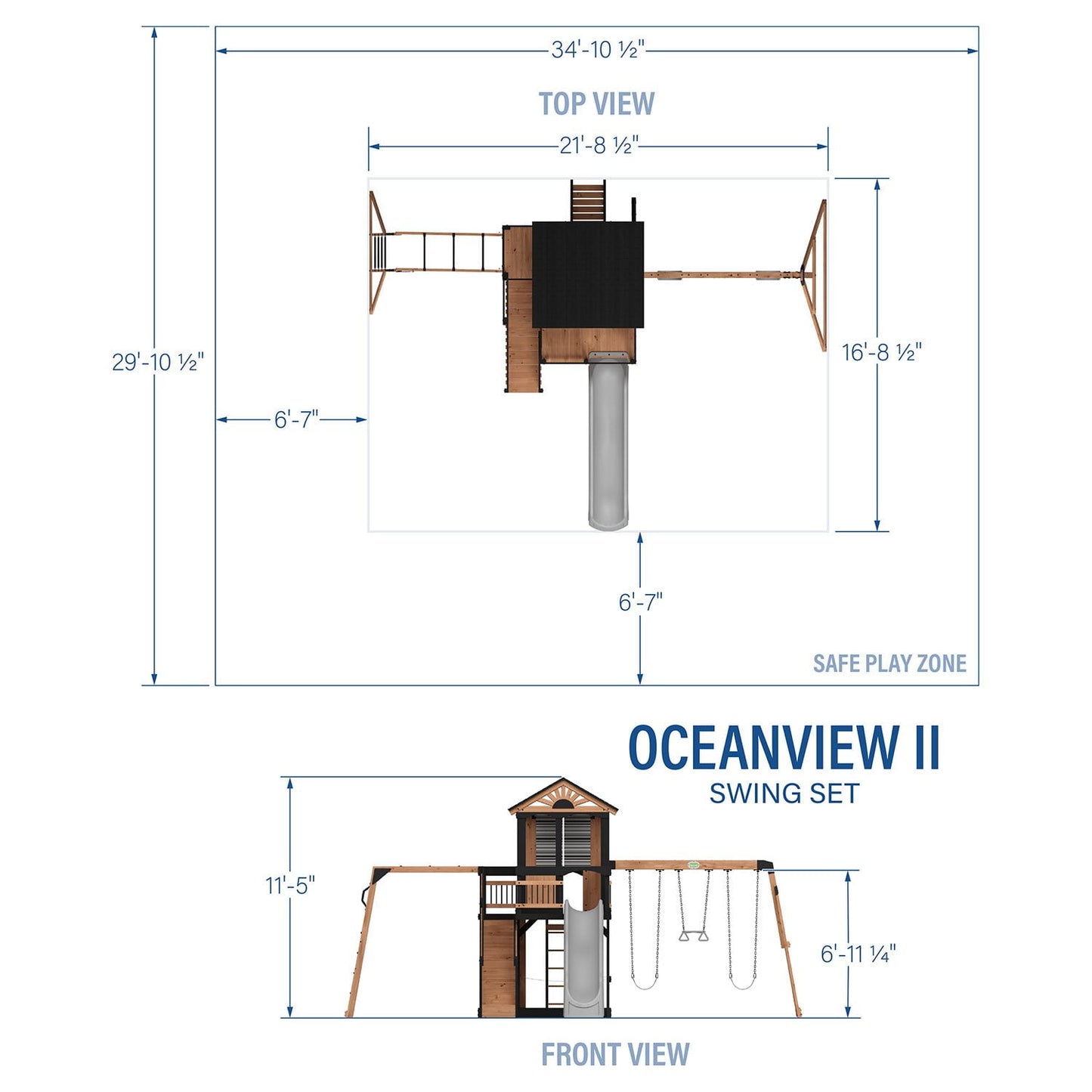 Backyard Discovery Oceanview II Cedar Wood Swing Set