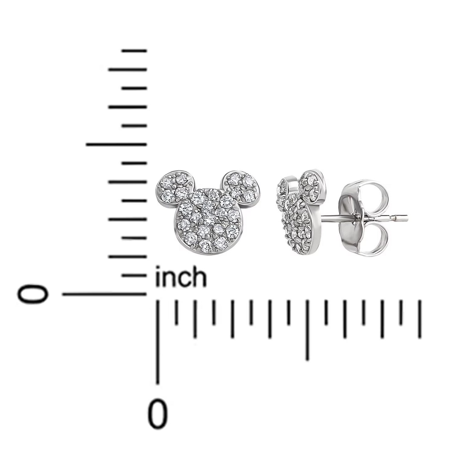 Disney Diamond Earrings in 14K White Gold