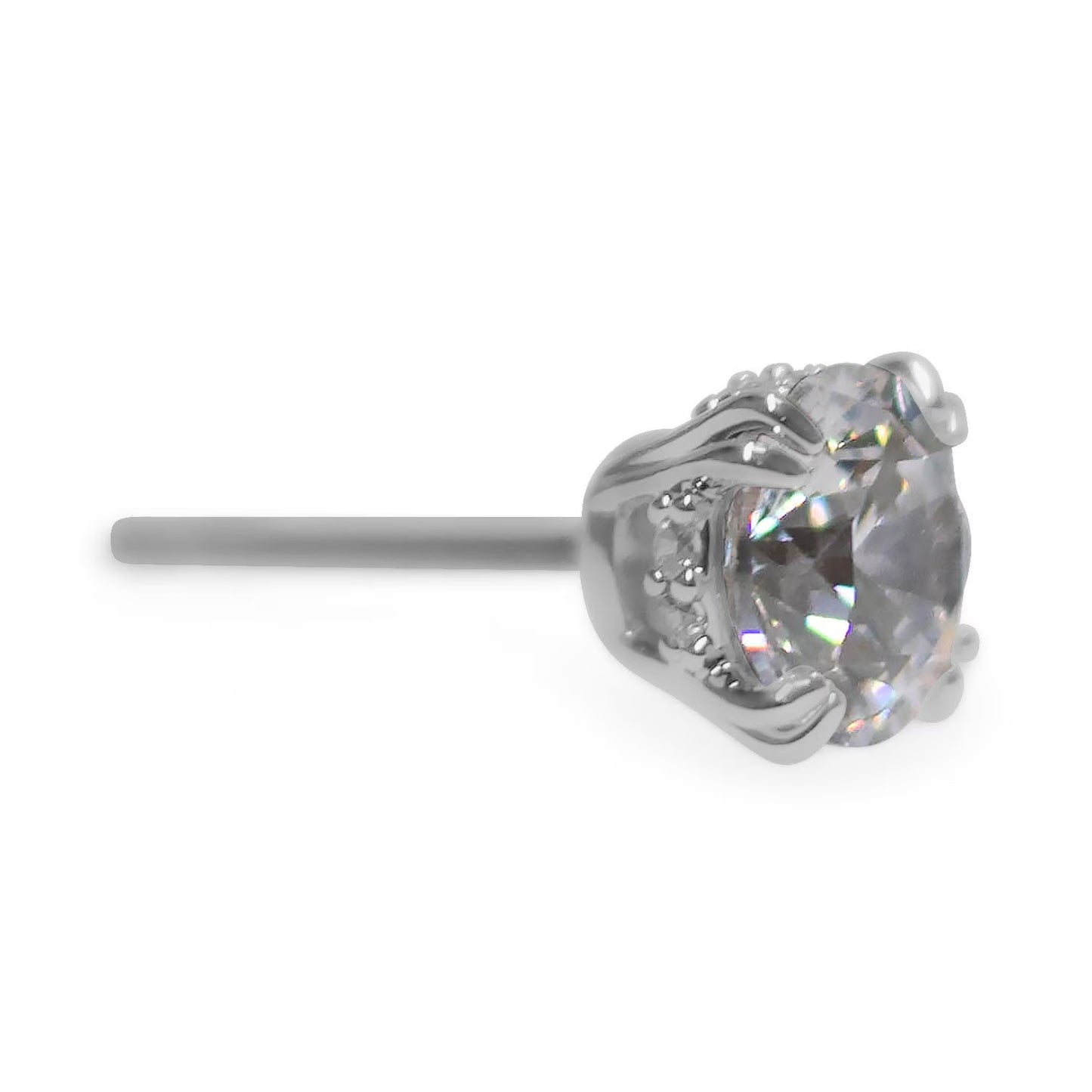 Round Cut White Crystal Stilla Stud Earrings