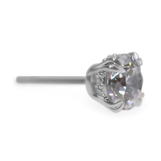 Round Cut White Crystal Stilla Stud Earrings