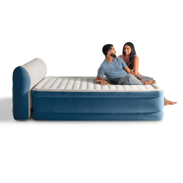 Queen DuraBeam Headboard Air Mattress w/ Internal Pump