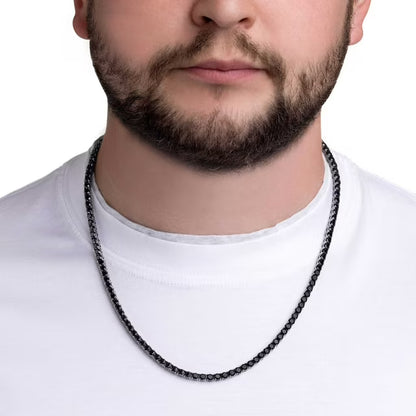 Men's Gemstone Tennis Necklace in Sterling Silver