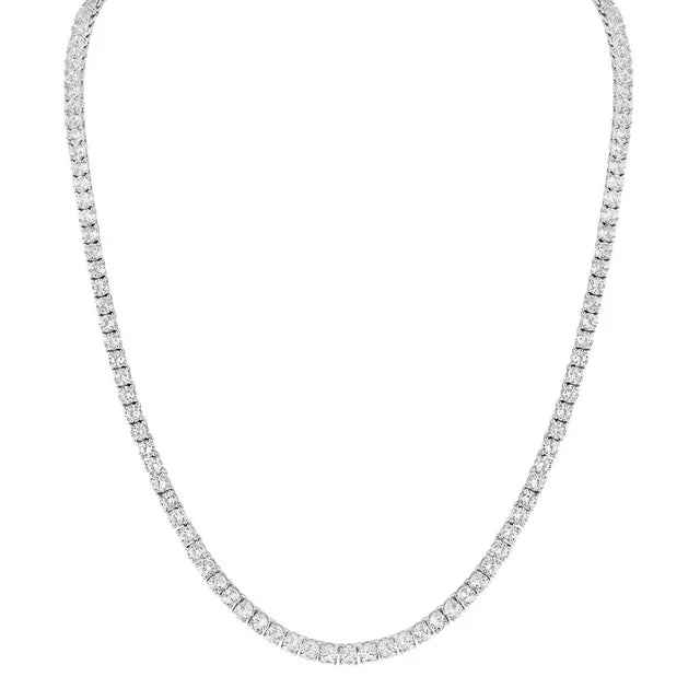Men's Gemstone Tennis Necklace in Sterling Silver