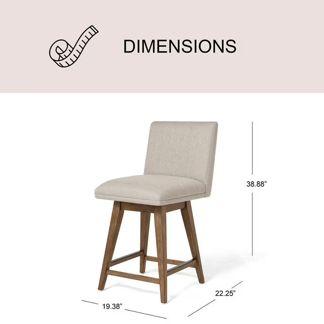 Hastings Fabric Swivel Counter Stool, Brown