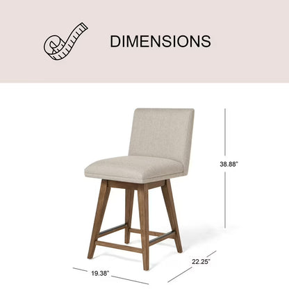 Hastings Fabric Swivel Counter Stool, Brown