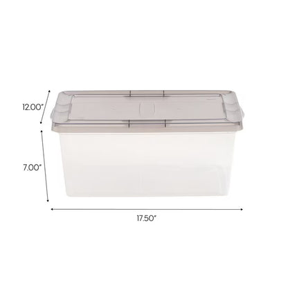 Plastic Storage Box with Gray Lid, 8 Piece Set