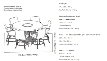 7-piece Fire Outdoor Dining Set