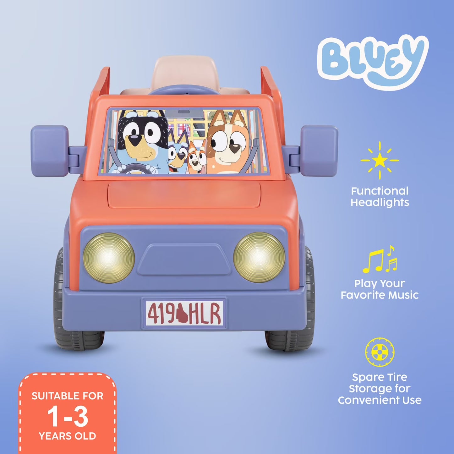 Bluey Heeler Family Vehicle 12-Volt Battery Powered Ride-On