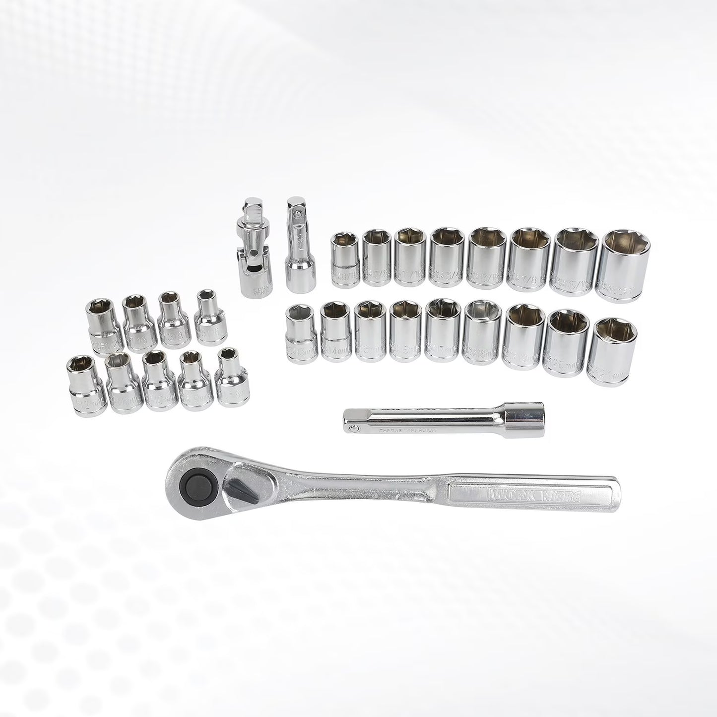 30PC 1/2" DR. 6 POINT SOCKET SET