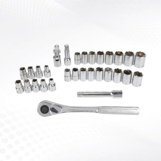 30PC 1/2" DR. 6 POINT SOCKET SET