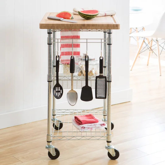 EcoStorage Bamboo Top Kitchen Cart
