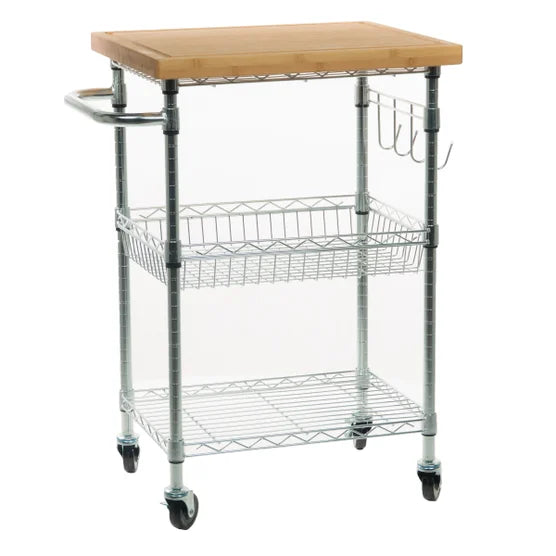 EcoStorage Bamboo Top Kitchen Cart