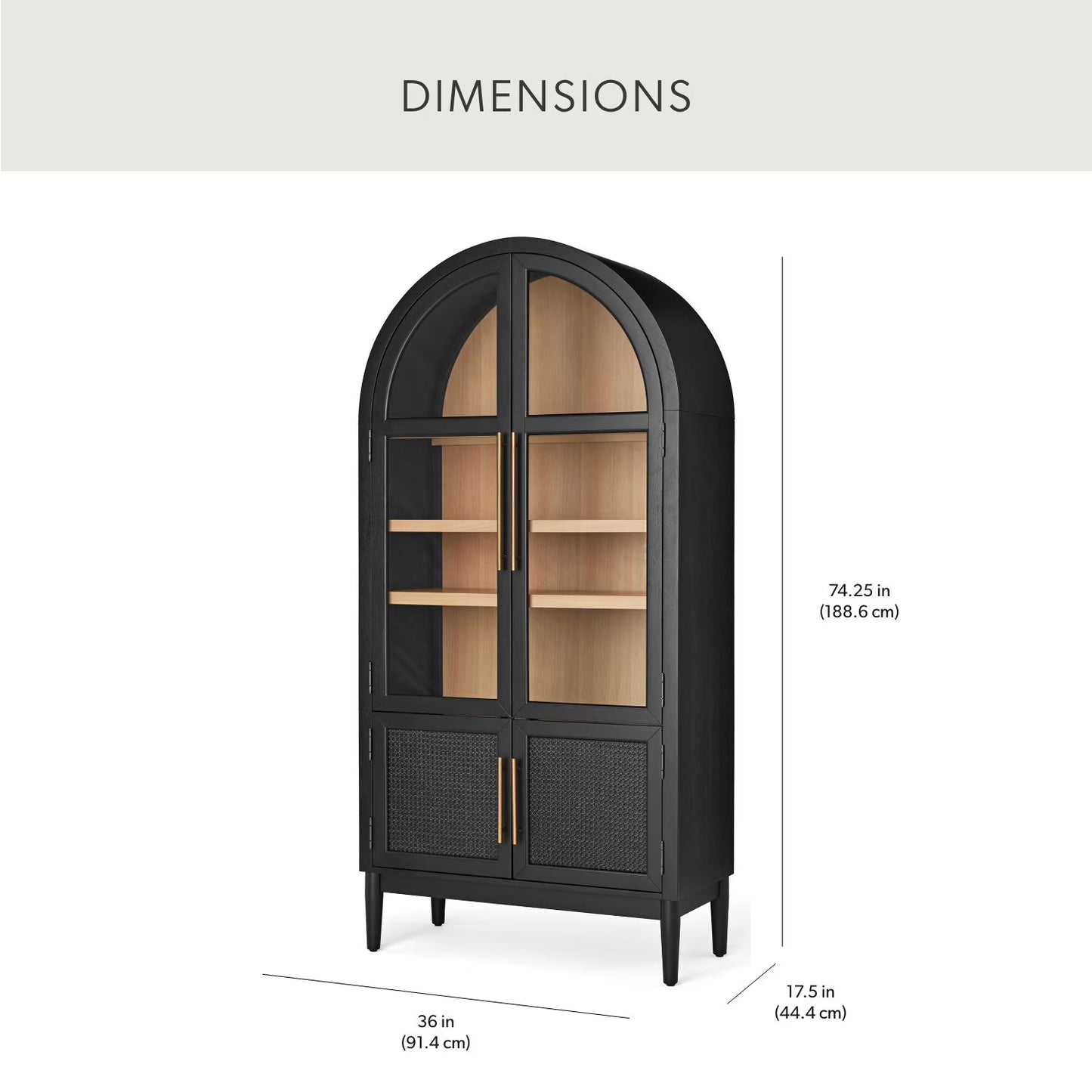 Enzo Storage Cabinet With Rattan Cabinet Doors