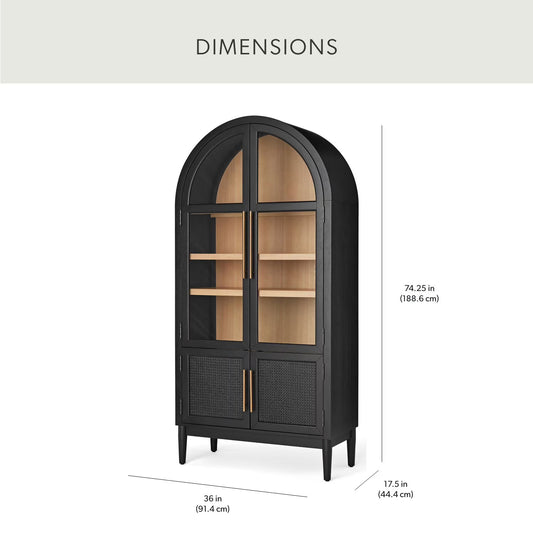 Enzo Storage Cabinet With Rattan Cabinet Doors