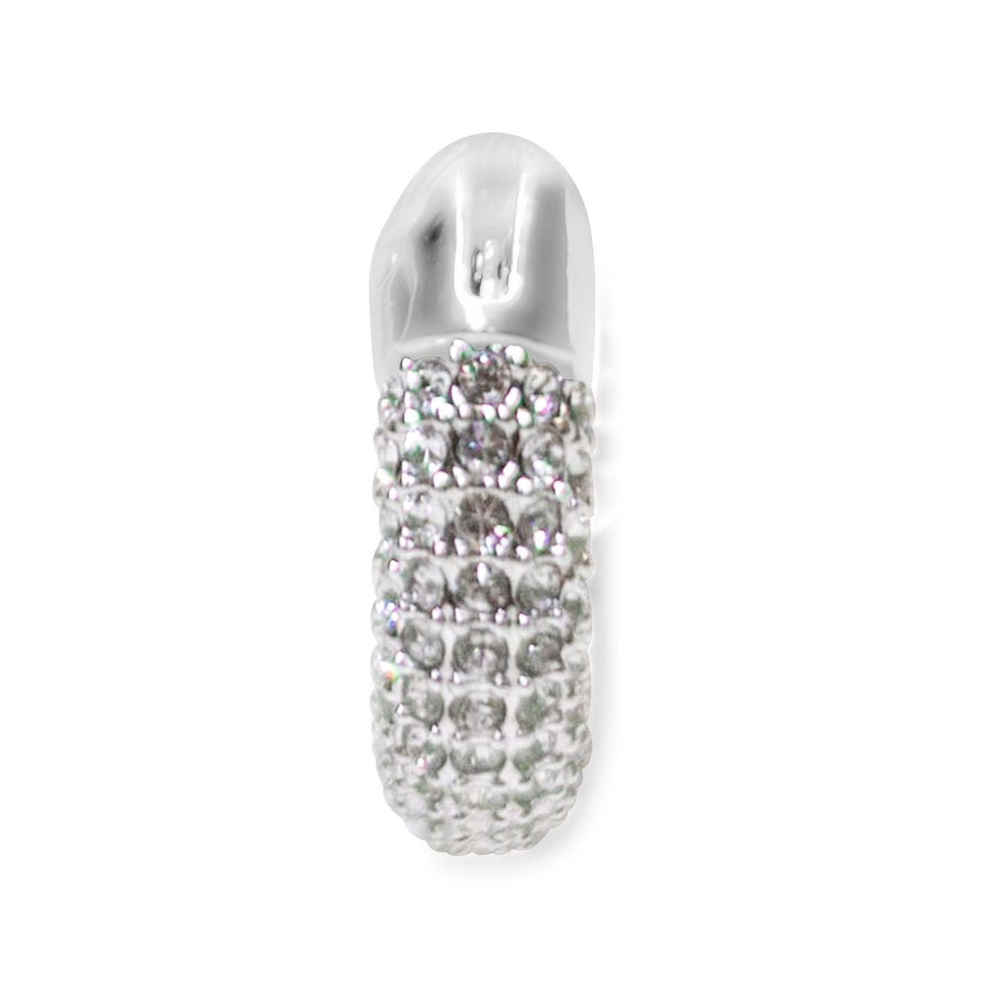 Round Cut White Crystal Dextera Hoop Earrings