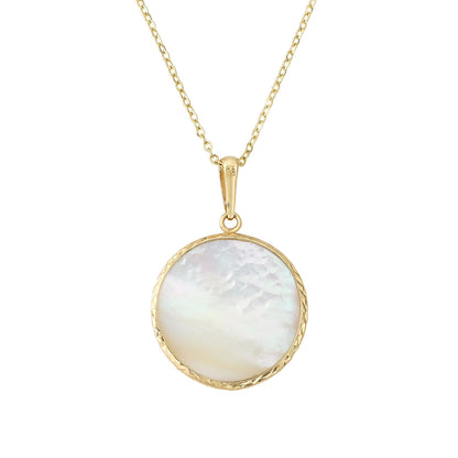 Tree of Life Pendant with Mother of Pearl in 14K Gold