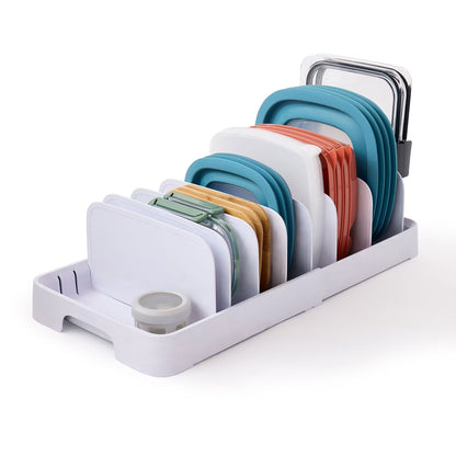 Food Container Lid Organizer, 40-Lid Capacity