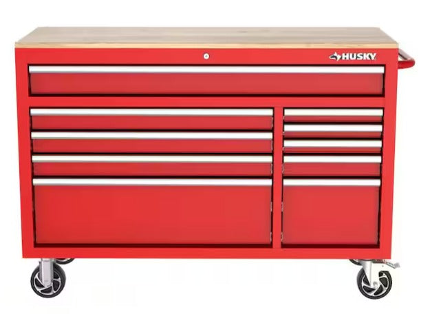 52 in. W x 20 in. D Standard Duty Black Mobile Workbench Cabinet