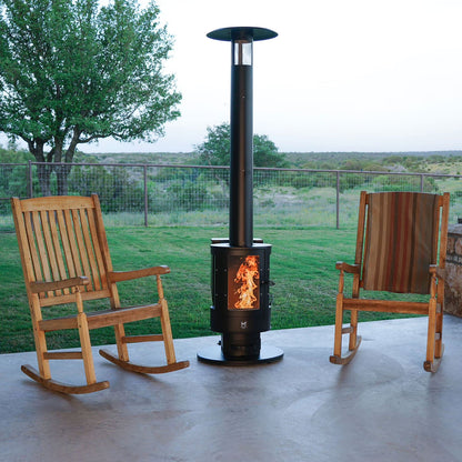Outdoor Pellet Fueled Patio Heater with Cover - 70,000 BTU