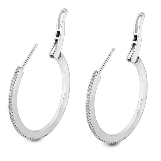 0.29 CT. T.W. Diamond Hoop Earrings in Sterling Silver