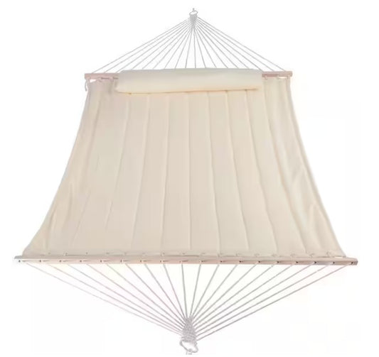 2-Person Hammock with Hardwood Spreader Bar and Pillow