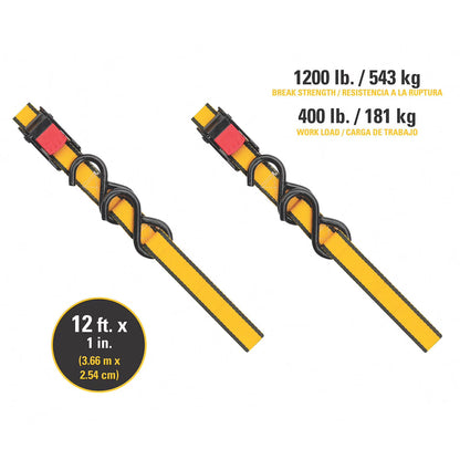 4pc Ratchet Tie Down and Cam Buckle Set