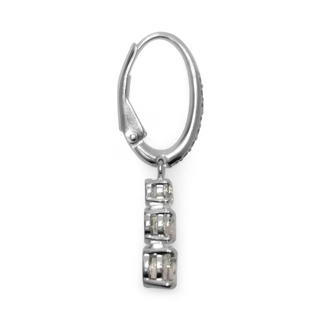 Round Cut White Crystal Stilla Attract Hoop Earrings