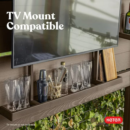 Keter 11' x 7' Signature Collection Resin Outdoor Bar Pine Gazebo