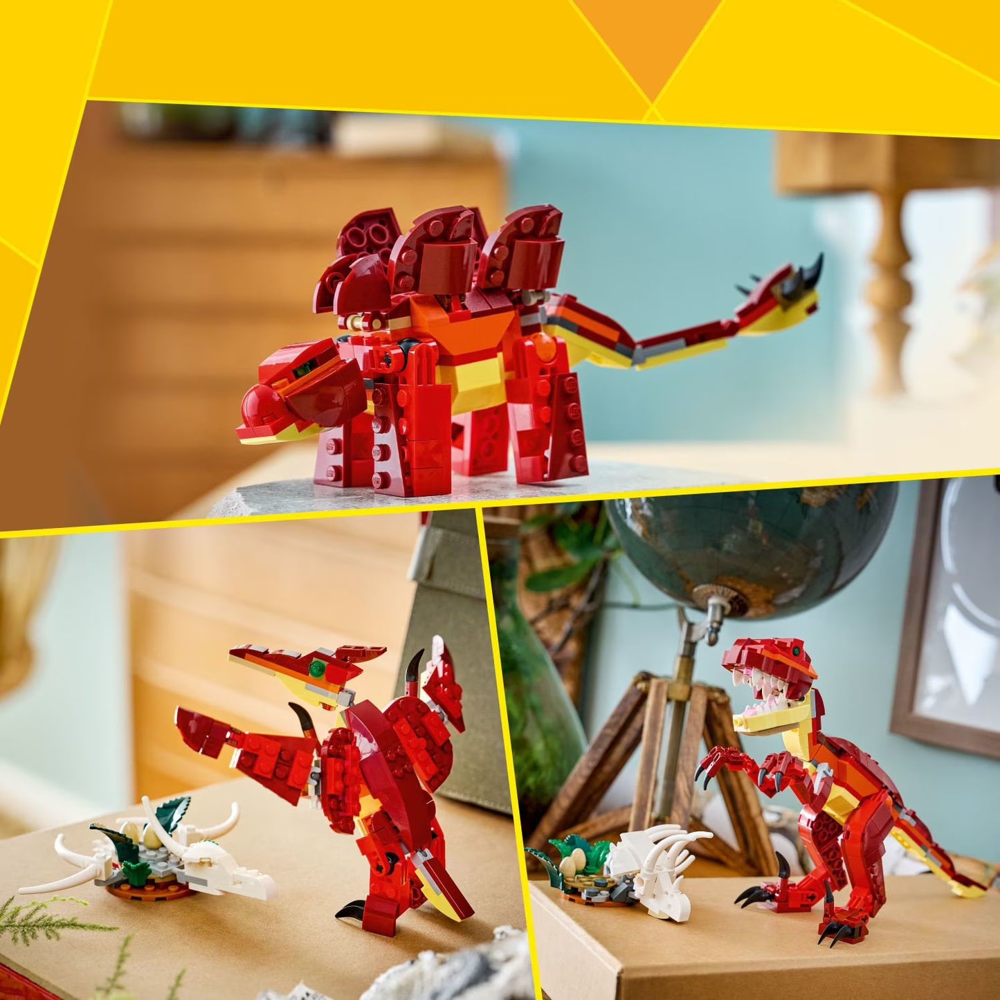 LEGO Creator 3 in 1 Fierce Dinosaur Kids Toy, 283 pc.